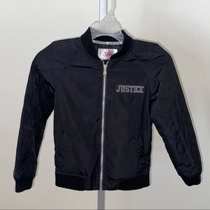 Justice Girl’s Black Full Zip Jacket, Size 6/7